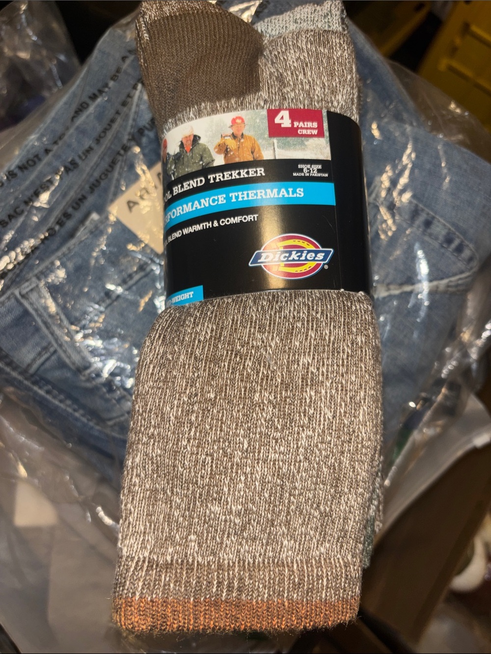 Dickies Brown Heather Thermal Crew Socks - 4 Pack